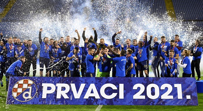 Dinamo Zagreb celebrate their champion title in Croatian 1.HNL 2021