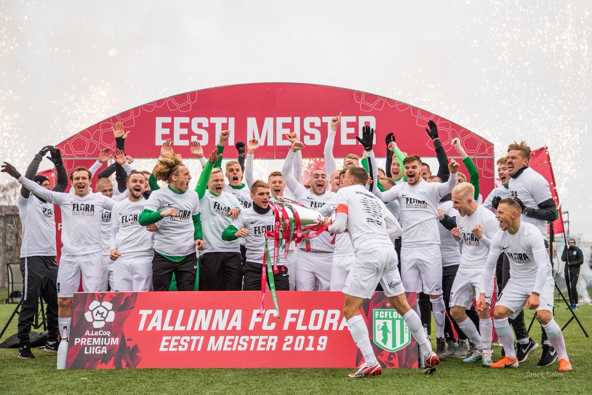 FC Flora win the 2019 Estonia Meistriliiga