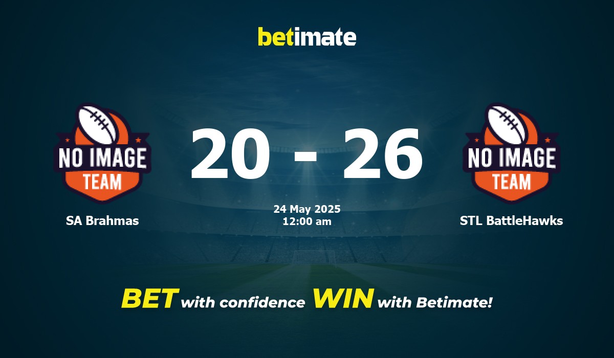 SA Brahmas vs STL BattleHawks American Football Prediction, Odds & Betting Tips 05/24/2025