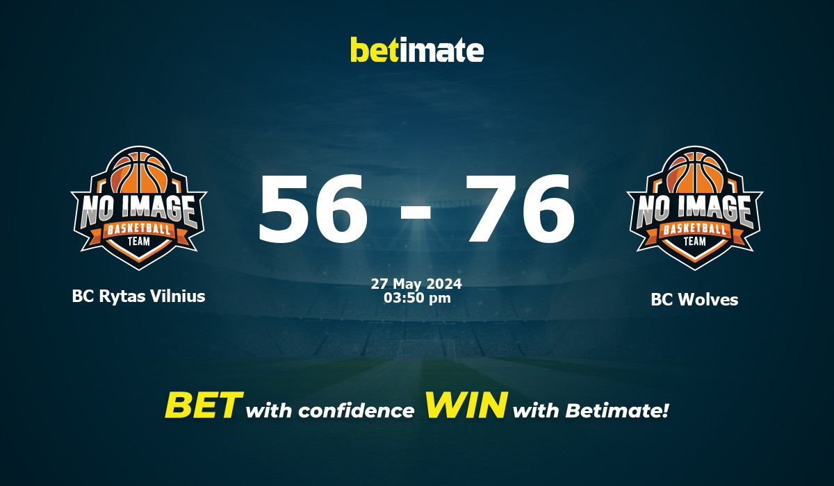 BC Rytas Vilnius vs BC Wolves Basketball Prediction, Odds & Betting Tips 05/27/2024