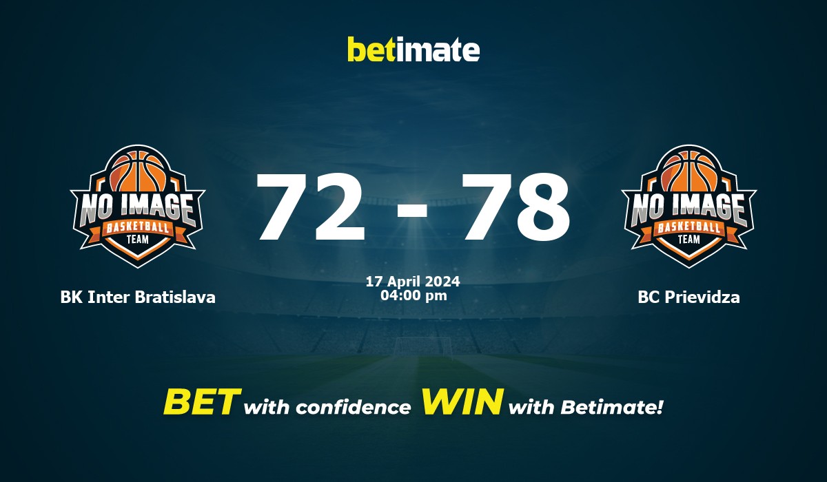 BK Inter Bratislava vs BC Prievidza Basketball Prediction, Odds & Betting Tips 04/17/2024
