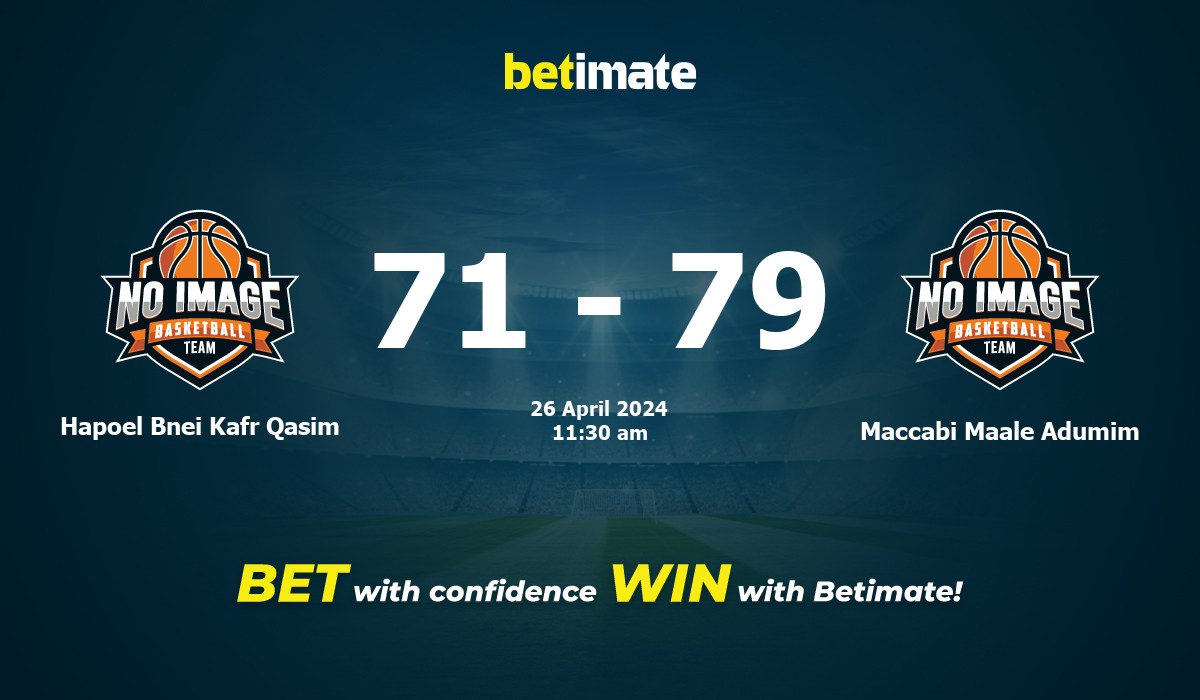 Hapoel Bnei Kafr Qasim vs Maccabi Maale Adumim Basketball Prediction, Odds & Betting Tips 04/26/2024