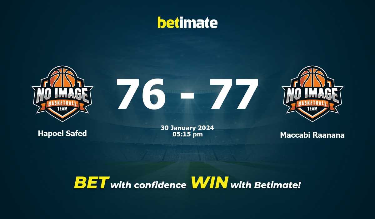 Hapoel Safed vs Maccabi Raanana Basketball Prediction, Odds & Betting Tips 01/30/2024
