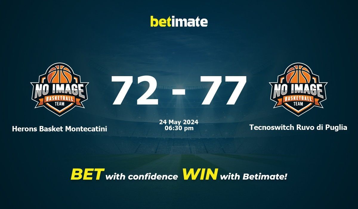 Herons Basket Montecatini vs Tecnoswitch Ruvo di Puglia Basketball Prediction, Odds & Betting Tips 05/24/2024