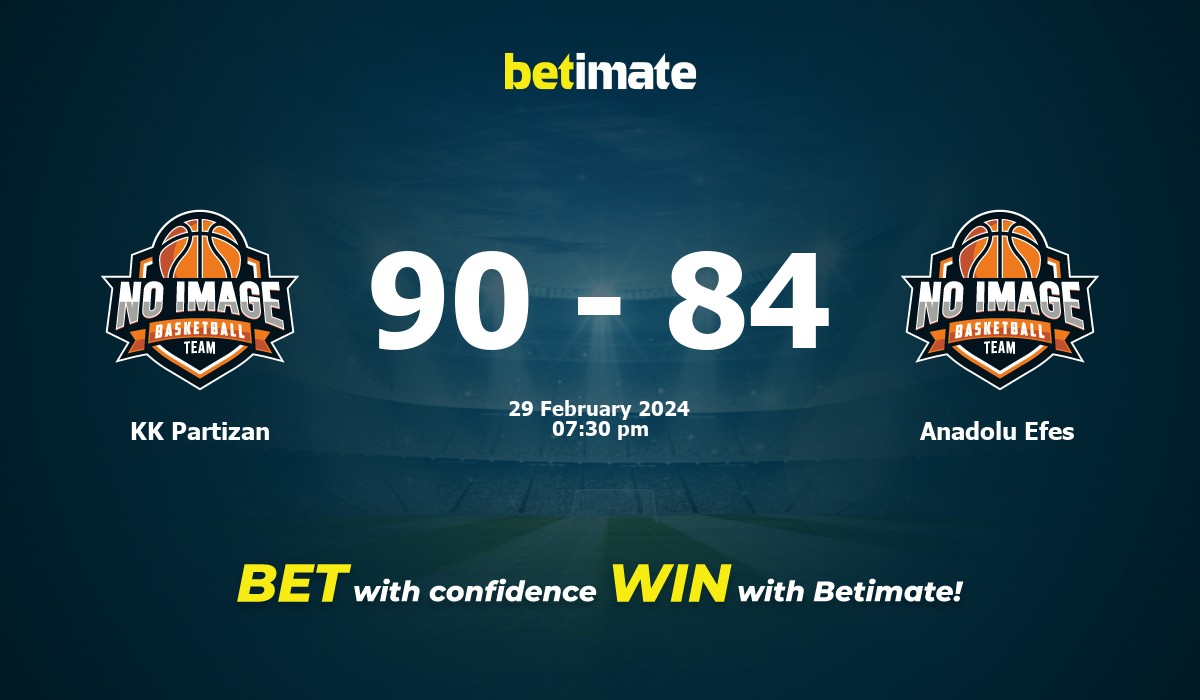 KK Partizan vs Anadolu Efes  Basketball Prediction, Odds & Betting Tips 02/29/2024