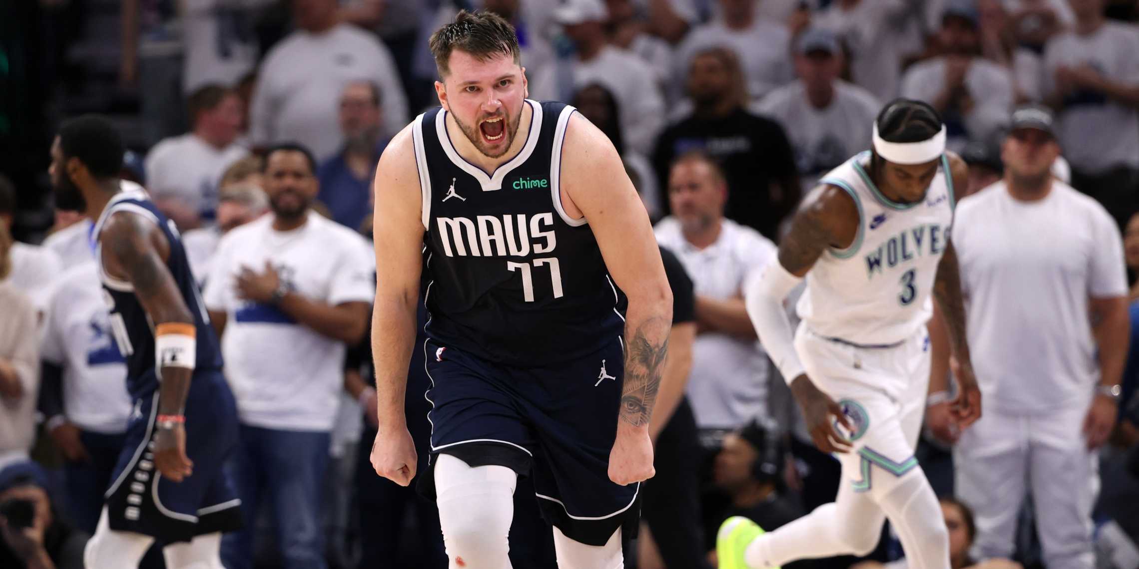 Luka Dončić and Kyrie Irving Swap Roles in Mavericks' Game 1 Victory Against T'Wolves