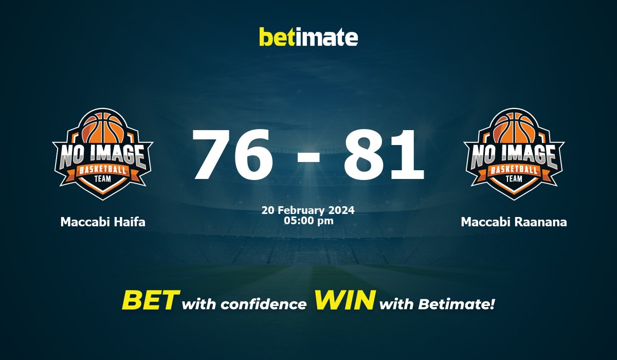 Maccabi Haifa vs Maccabi Raanana Basketball Prediction, Odds & Betting Tips 02/20/2024
