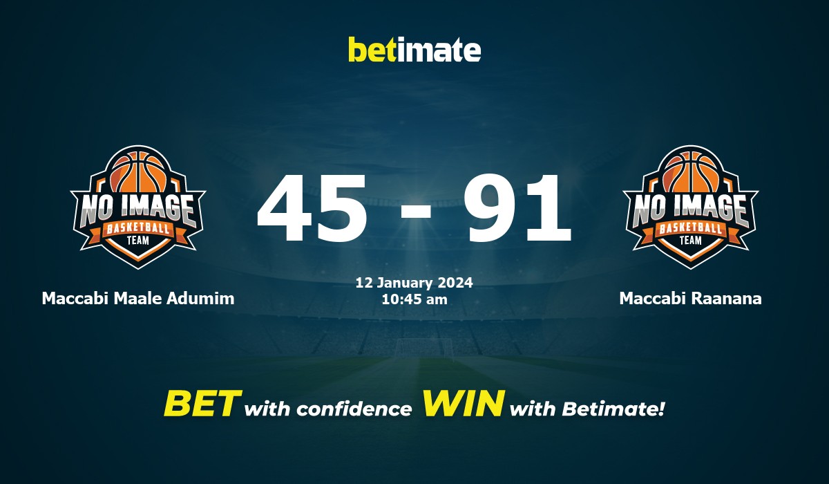 Maccabi Maale Adumim vs Maccabi Raanana Basketball Prediction, Odds & Betting Tips 01/12/2024