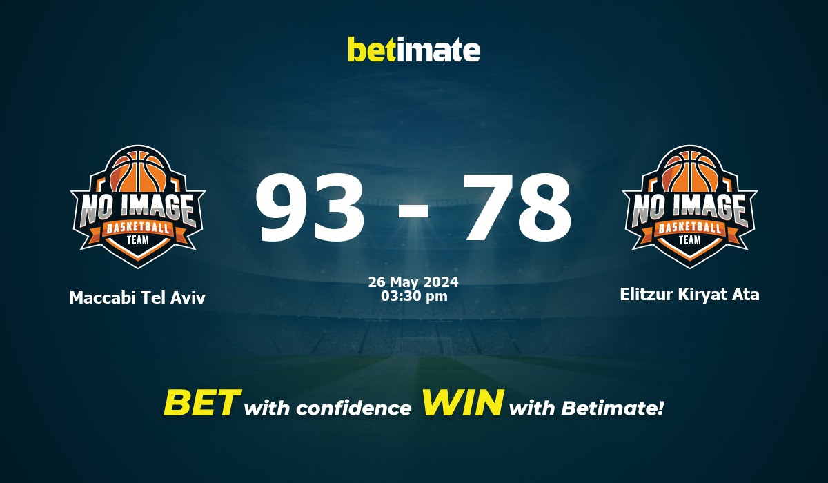 Maccabi Tel Aviv vs Elitzur Kiryat Ata Basketball Prediction, Odds & Betting Tips 05/26/2024