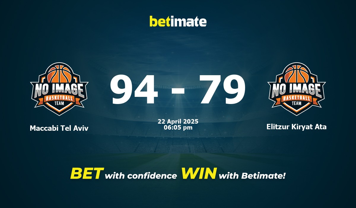 Maccabi Tel Aviv vs Elitzur Kiryat Ata Basketball Prediction, Odds & Betting Tips 04/22/2025