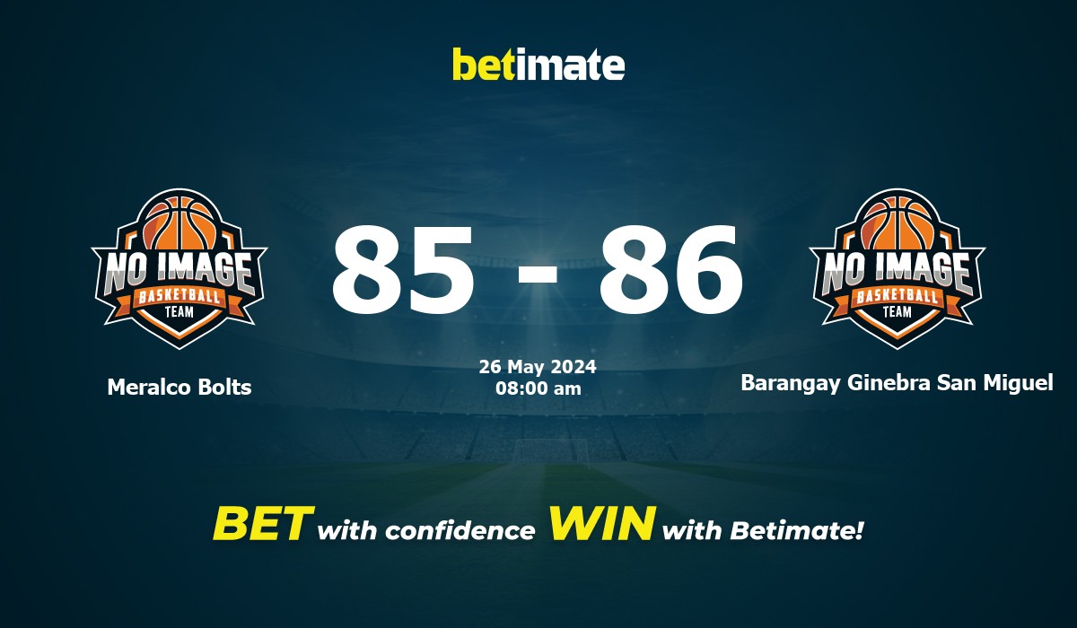 Meralco Bolts vs Barangay Ginebra San Miguel Basketball Prediction, Odds & Betting Tips 05/26/2024